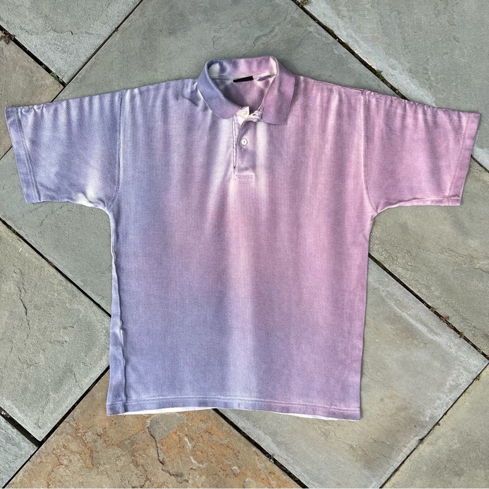 Vintage 90s Hand Dyed Reworked Upcycled Polo Shirt